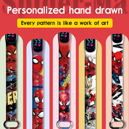 Disney Spider Man Children'S Cartoon Anime Character Luminous Bracelet Watch LED Touch Waterproof Clock Sports Gifts Christmas H
