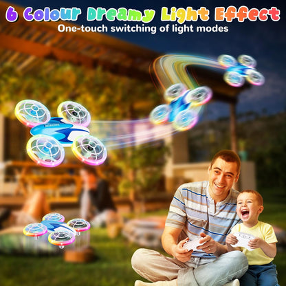 Mini Drone for Kids for Beginner, Kids Drone with LED Light, Altitude Hold, 3D Flip, Headless Mode, Hand Operated RC Quadcopter, Best Toy Gifts for Boys and Girls for Christmas