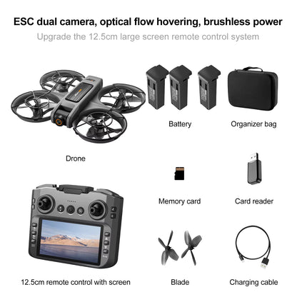 S156 Screen Mini Drone with 90° Electric Adjustable 8K HD Camera Wifi Light Flow Drone Pocket Obstacle Avoidance Rc Quadcopter