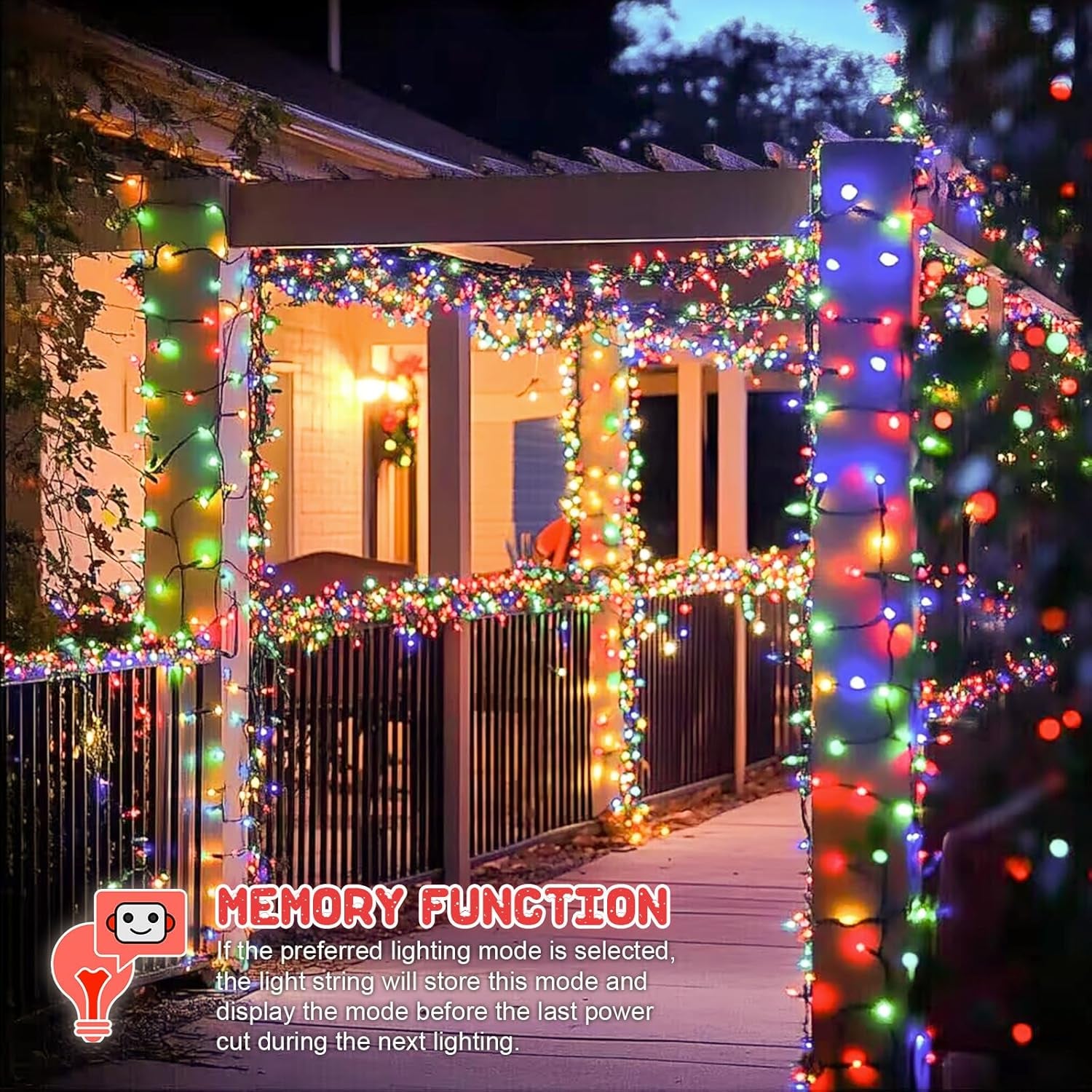 Christmas String Lights, 400LED 40M Christmas Tree Lights Indoor & Outdoor Connectable Plug in 8 Modes Twinkle Fairy Lights for Indoor Room Wall Tree Party Wedding