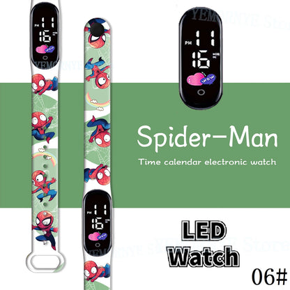 Disney Spider Man Children'S Cartoon Anime Character Luminous Bracelet Watch LED Touch Waterproof Clock Sports Gifts Christmas H
