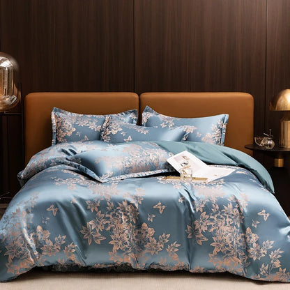 3Pcs Duvet Cover and Pillow Case Set No Filling,European Light Luxury Type Skin-Friendly Soft Fabric,For Family Bedroom Bedding