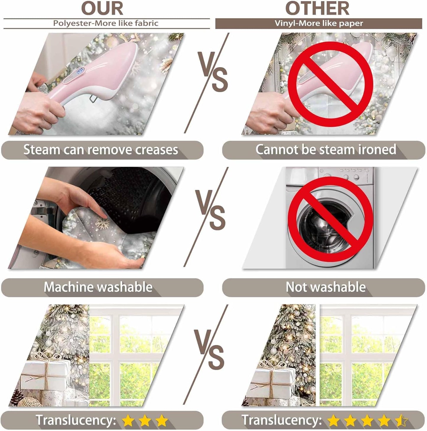 7X5Ft Christmas Gold White Backdrop Winter Xmas Trees Gifts Warm Snowy Brown Outdoor Pure Holy Background Celebrate Festival Decor Photo Banner Props