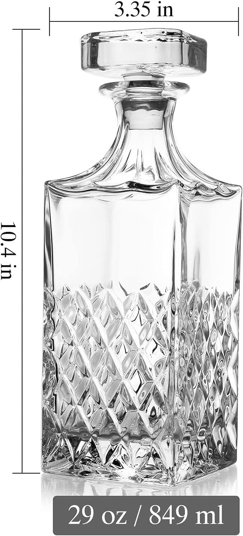 Whiskey Decanter,849Ml Non-Lead Crystal Whiskey Decanter with Stopper in Gift Box,Premium Bourbon Decanter,Liquor Decanter for Whiskey,Bourbon,Whiskey Carafe for Men