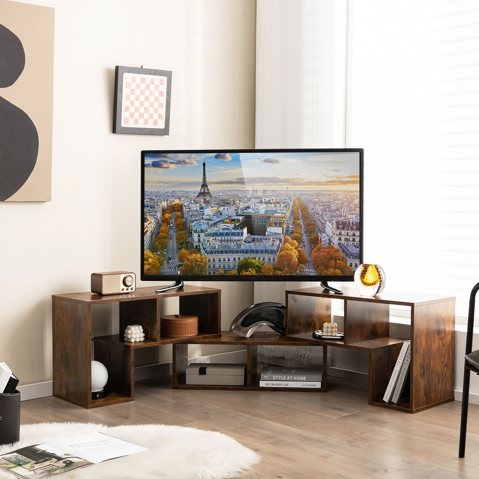 Stylish and Versatile Convertible TV Stand Set - Accommodates Screens up to 65 Inches