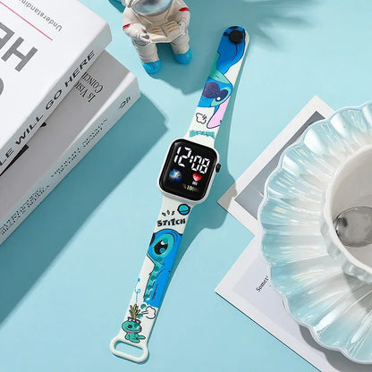 Disney Anime Figures Stitch Watches Children Wrist Strap Sports Intelligent Wristwatch Waterproof Kids Toys Electronic Bracelet
