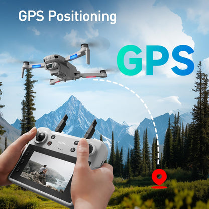 F8 GPS Drone with Dual Camera for Beginners, RC Quadcopter Foldable Drones with Brushless Motor, Intelligent Follow Mode, Headless Mode,3-Speed Modes, Aircrafts Toys Gifts for Kids and Adults