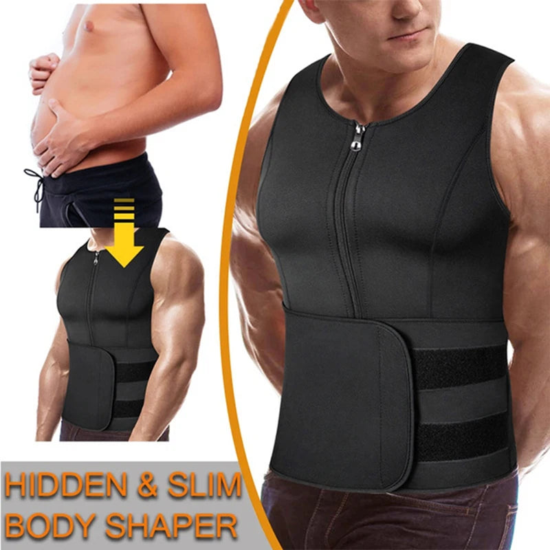 Men's Neoprene Sauna Vest – Waist Trainer & Belly Trimmer for Maximum Sweat! 