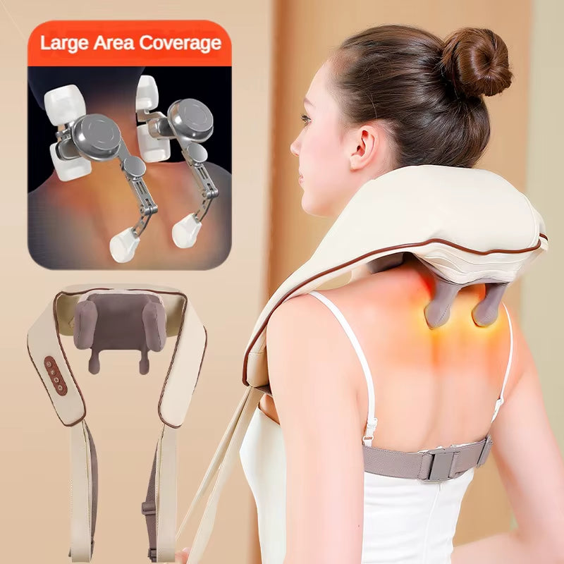 Deep Tissue Shiatsu Neck and Shoulder Massager with Heat for Pain Relief and Muscle Relaxation