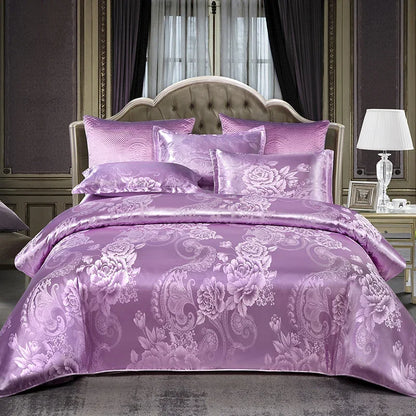 3Pcs Duvet Cover and Pillow Case Set No Filling,European Light Luxury Type Skin-Friendly Soft Fabric,For Family Bedroom Bedding
