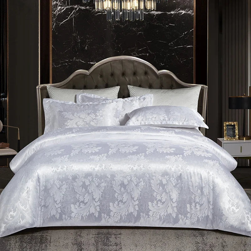 3Pcs Duvet Cover and Pillow Case Set No Filling,European Light Luxury Type Skin-Friendly Soft Fabric,For Family Bedroom Bedding