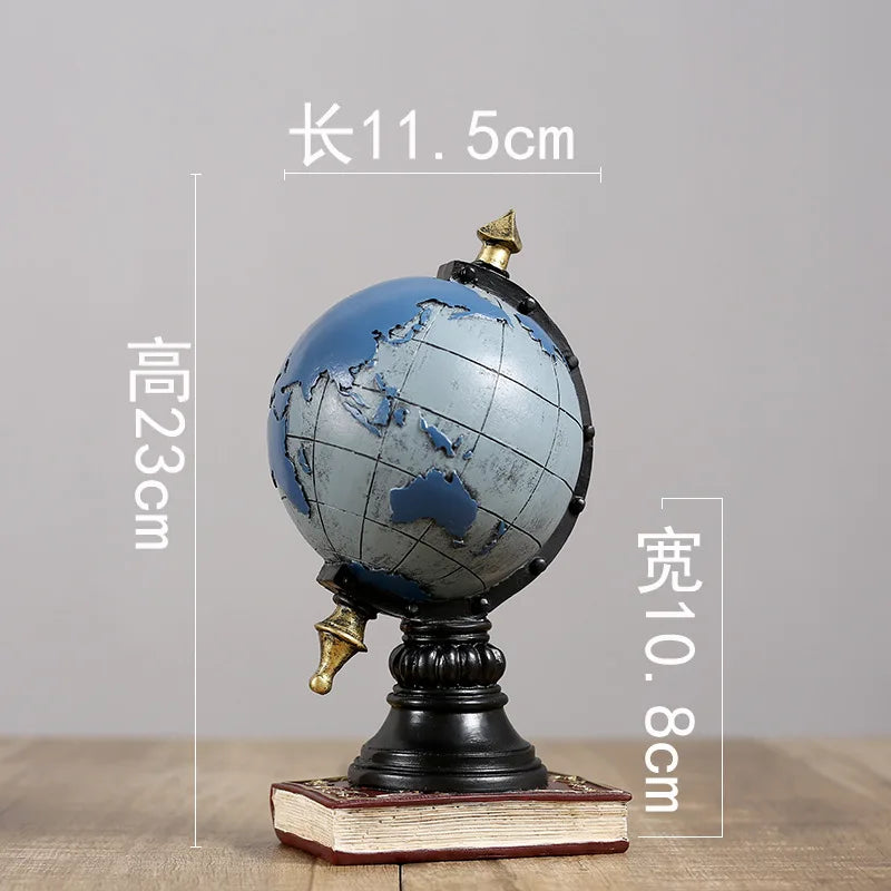 American Retro Decoration Globe Living Room TV Cabinet Foyer Stand Clock Office Decoration Desktop Decoration