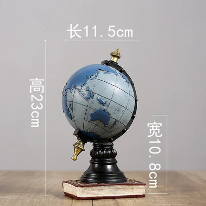 American Retro Decoration Globe Living Room TV Cabinet Foyer Stand Clock Office Decoration Desktop Decoration