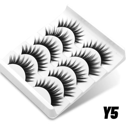 5 Pairs 8D Volume Fluffy False Eyelashes - Russian Strip Lash Extensions, Thick Soft Curly Makeup Lashes