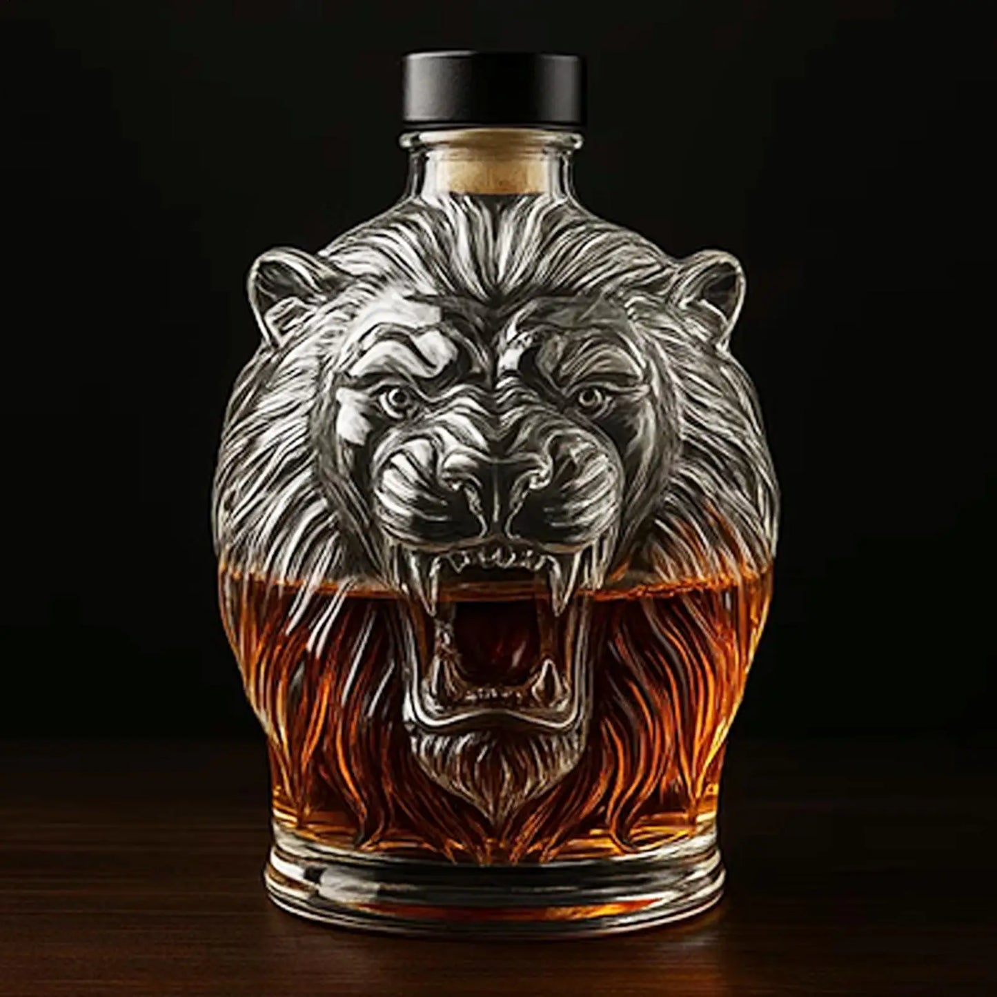 Lion Wine Glass Decanter Liquor Dispenser Decanter Bottle Whiskey Animal Profile Wine Container for Men Father Husband Gifts