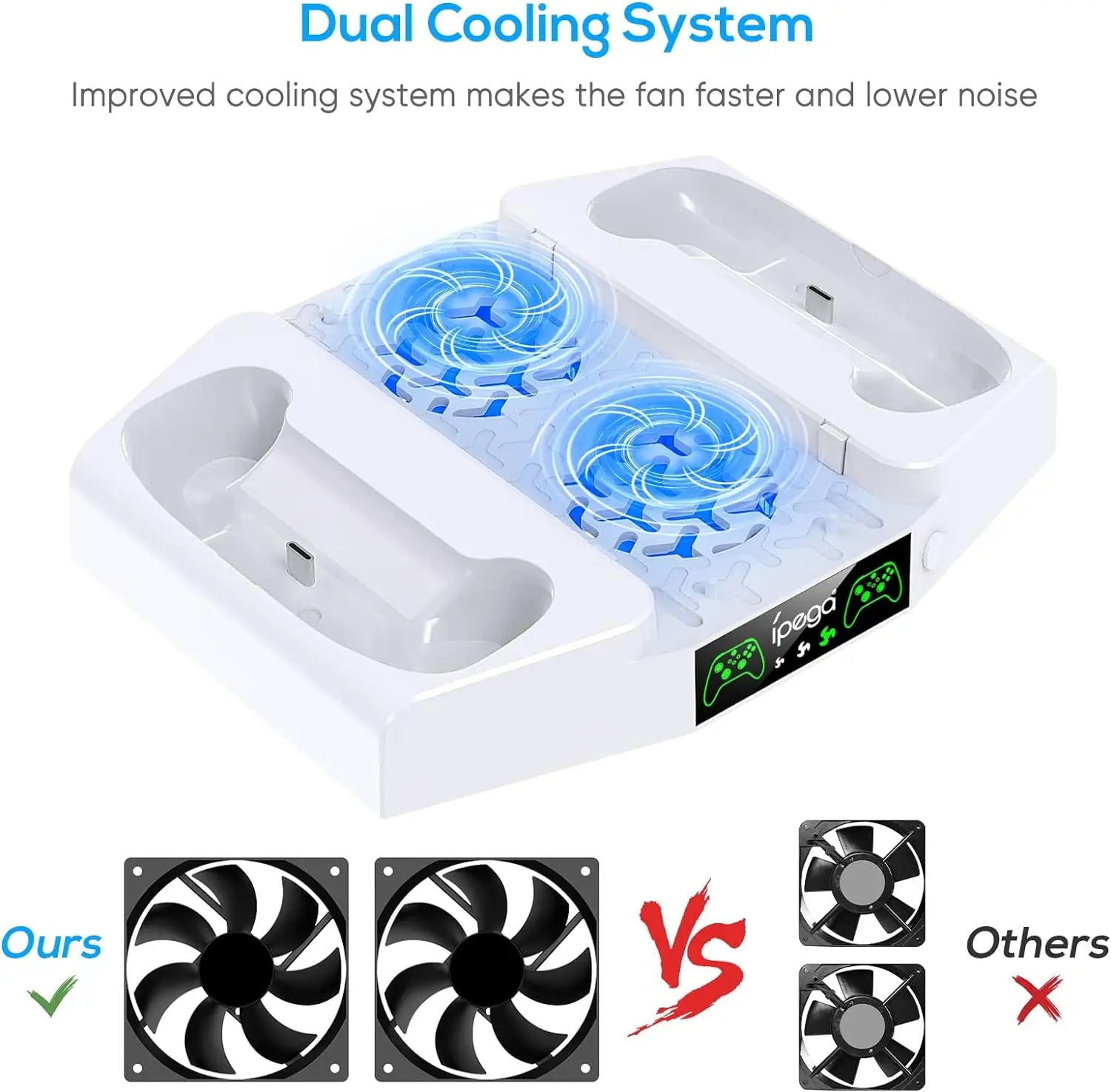 Xbox Series S Console Cooling Stand with Dual Controller Charging Station and Adjustable Cooling Fan System for Optimal Performance