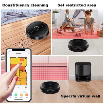 G7 LDS Robot Vacuum Cleaner & Mop Combo,Self Empty,Laser Lidar,Multi-Floor Map,6.5Kpa,Smart Home Wet Dry Appliance