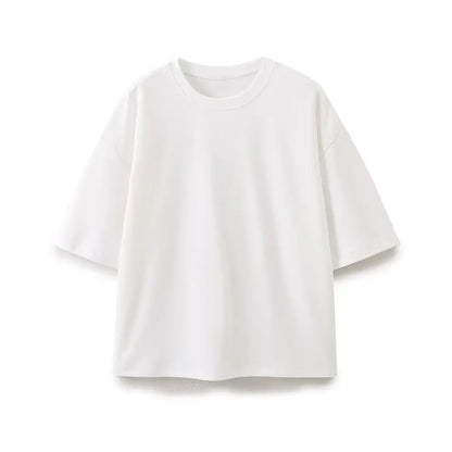 2024 Women'S Solid Casual T Shirts Pant Set Short Sleeves O-Neck T-Shirt Top+Lace-Up Loose Side Pockets Straight Pant