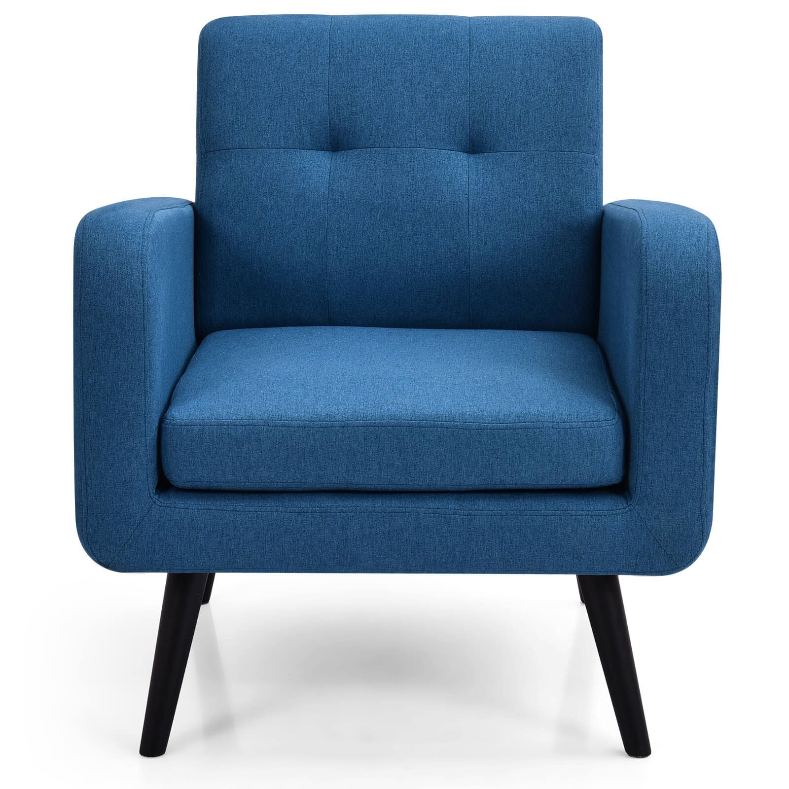 Mid-Century Modern Upholstered Accent Chair featuring Rubberwood Legs