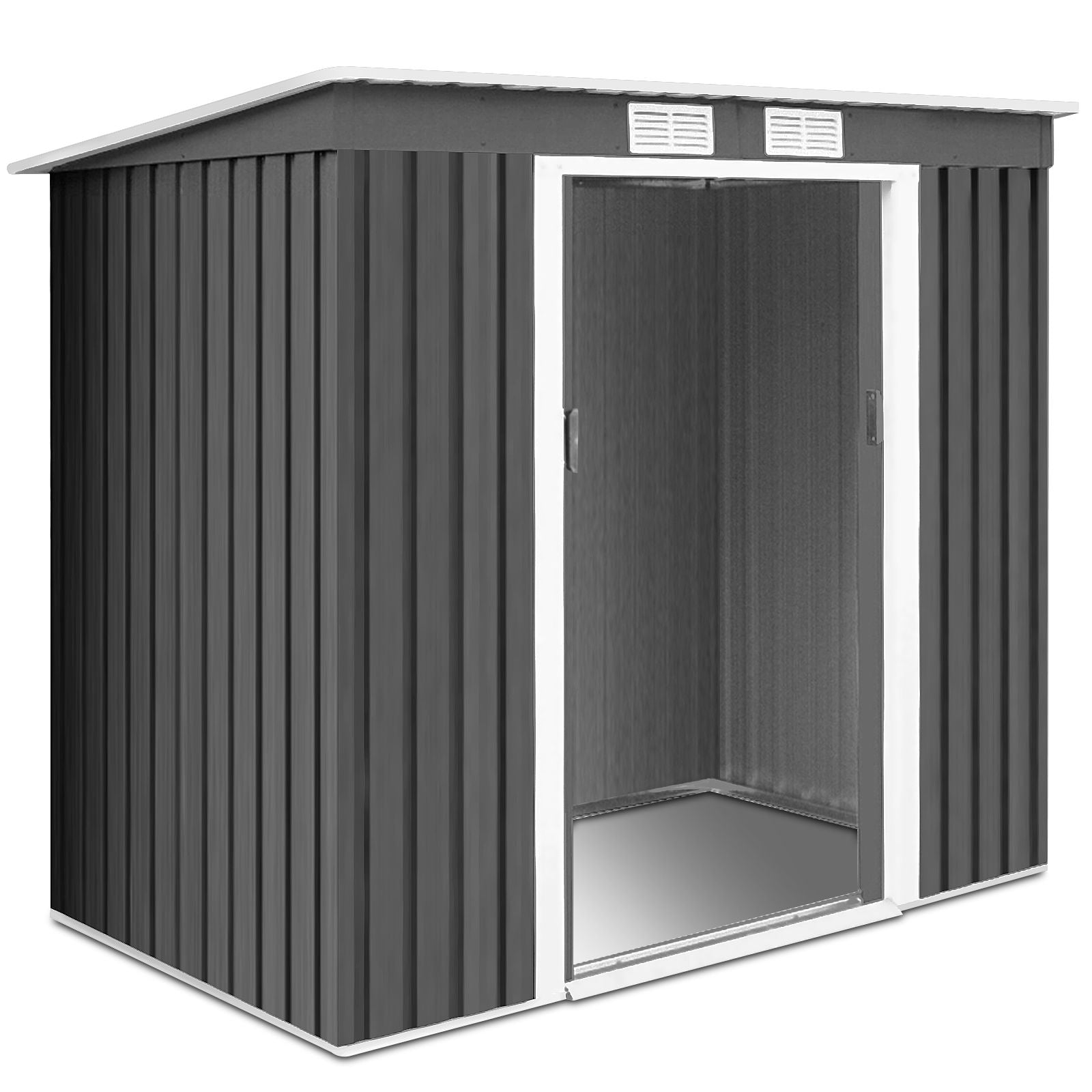 Metal Outdoor Garden Storage Shed with Sloped Roof Design