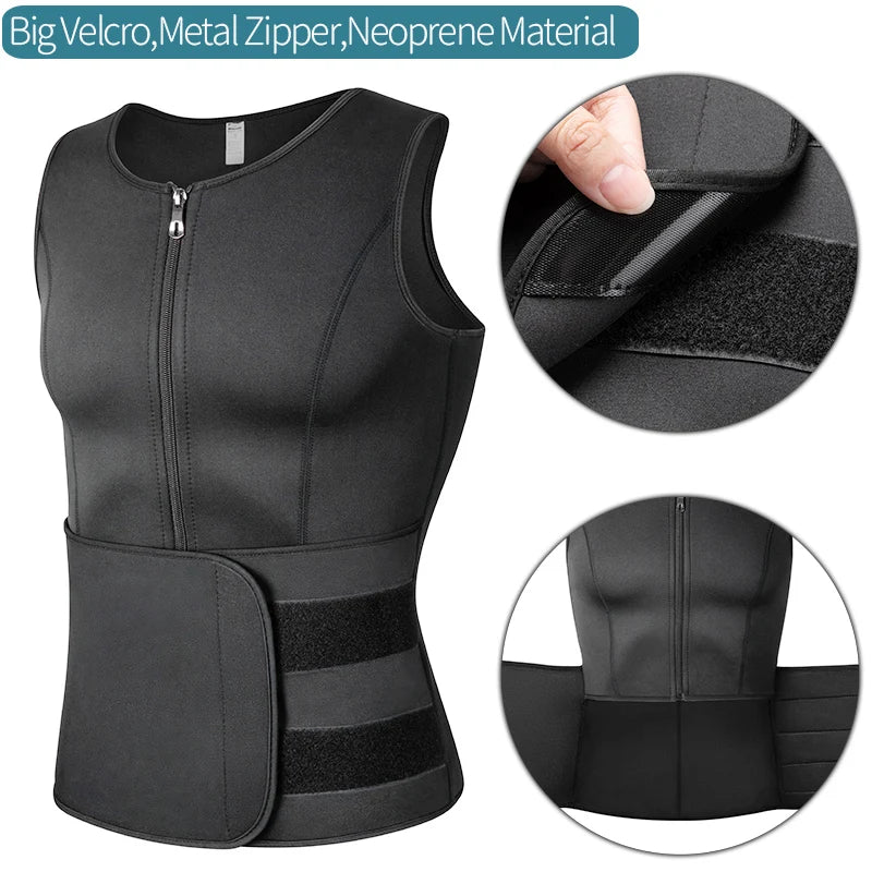 Men's Neoprene Sauna Vest – Waist Trainer & Belly Trimmer for Maximum Sweat! 