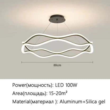 Living Room Ceiling Chandelier with Remote Dimming Modern Dining Room Pendant Lamp Home Decor Luxury Bedroom LED Hanging Lights
