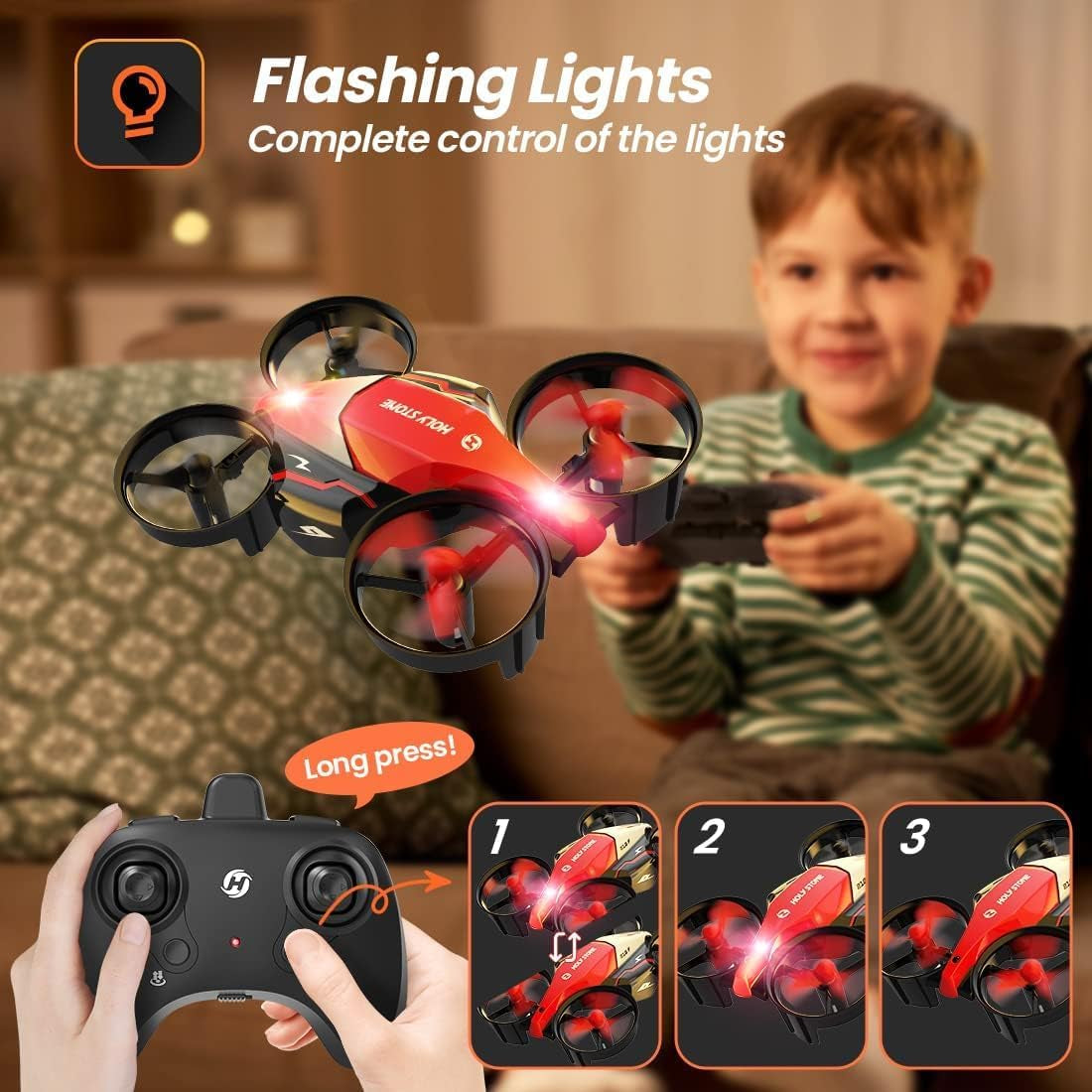 HS210F Mini Nano RC Drone for Kids Gift Portable Pocket Quadcopter with Altitude Hold, 3D Flips and Headless Mode, Race Drone with Light Easy to Fly for Beginners