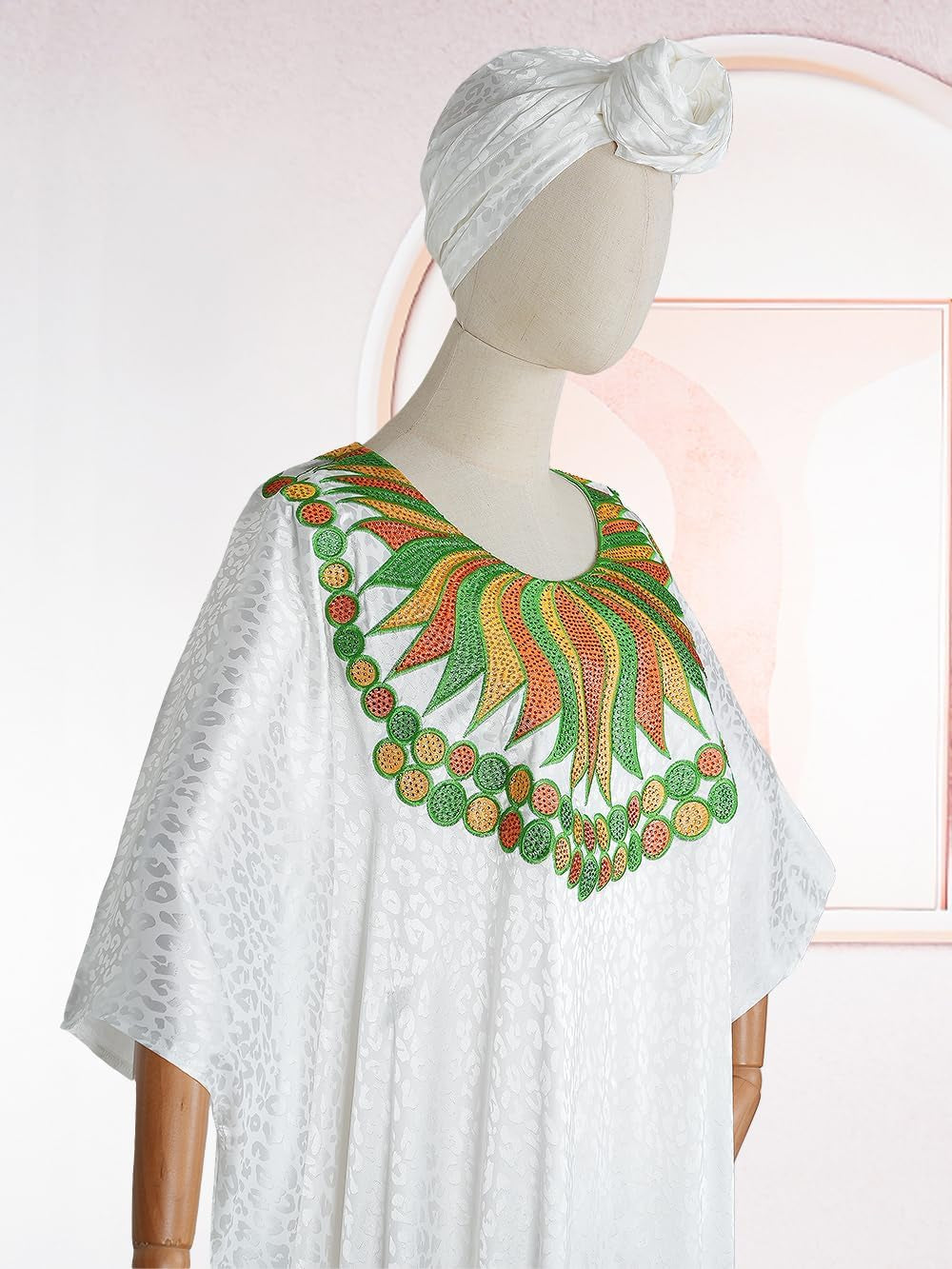 African Dresses for Women Fashion Beading Rhinestone Kaftan Maxi Dress