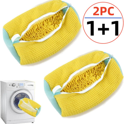 Premium Cotton Mesh Washing Bags for Shoes and Delicates - 1 or 2 Pack for Effortless Cleaning and Storage