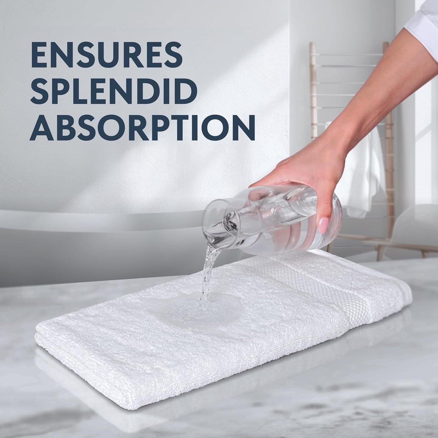 Luxury White Hand Towels, 100% Cotton Bathroom Hand Cloths Set of 6, Hotel Towels Extra 40X76 Cm, Quality Towels Bathroom Sets for Hands | White, 6 Pack