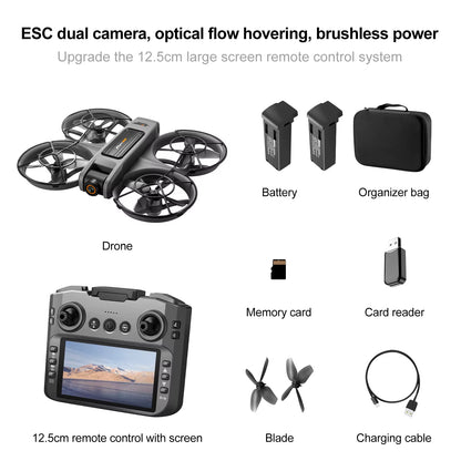 S156 Screen Mini Drone with 90° Electric Adjustable 8K HD Camera Wifi Light Flow Drone Pocket Obstacle Avoidance Rc Quadcopter