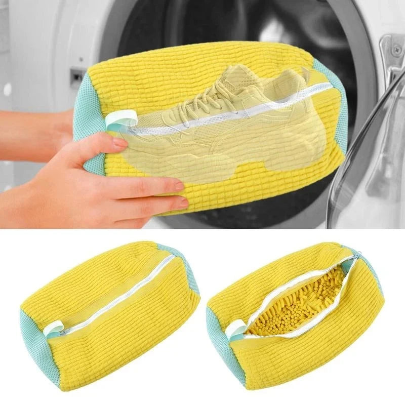 Premium Cotton Mesh Washing Bags for Shoes and Delicates - 1 or 2 Pack for Effortless Cleaning and Storage