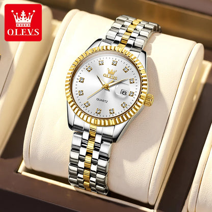 5526 Classic Luxury Women'S Quartz Wristwatch Stainless Steel Waterproof Auto Date Diamond Scale Original Women'S Watches
