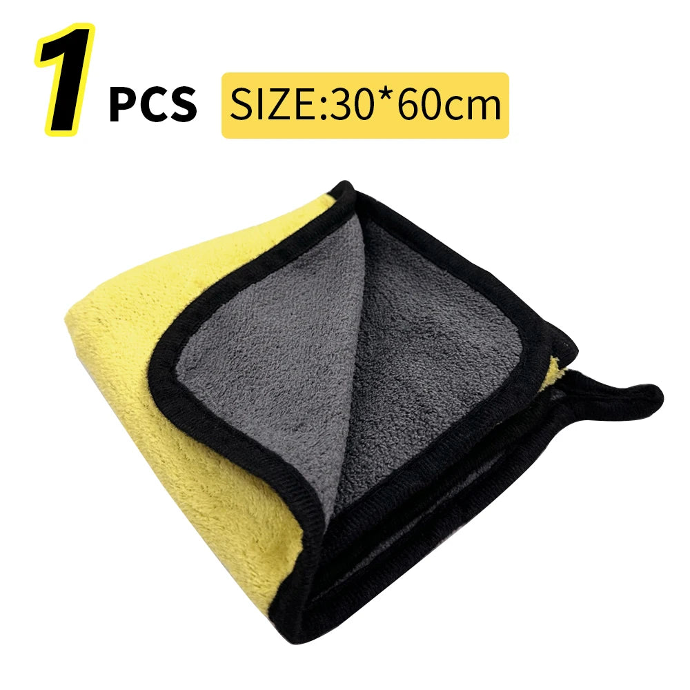 Microfiber Car Wash Towel - 30x30 cm Hemmed Drying Cloth for Vehicle Detailing and Care