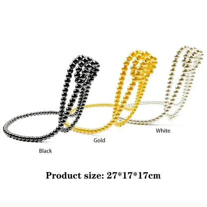 New Pearl Necklace Wine Rack Hanging Suspension Wine Bottle Holder Home Decor Desktop Decoration Luxury Magic Metal Resin Rack