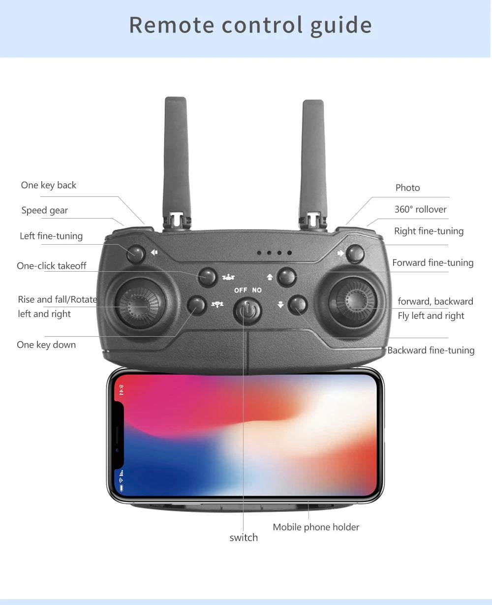 Professional E88 Drone: 4K UHD Camera, WiFi FPV, Altitude Hold & Portable Foldable Design for Aerial Excellence