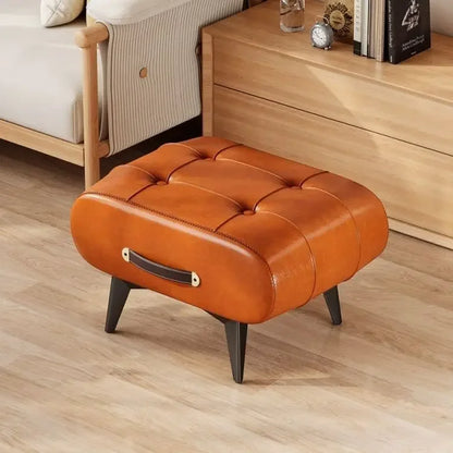 Shoe Changing Stool, Doorstep, Living Room Soft Bag, Minimalist Sofa, Footstool, Light Luxury Leather Art, Low Stool
