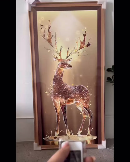 Deer LED Crystal Porcelain Wall Lamp – Artistic Wall Light for Interior Elegance