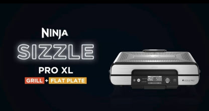 Ninja Sizzle Pro XL Indoor Grill & Flat Plate GX101UK Silver Black