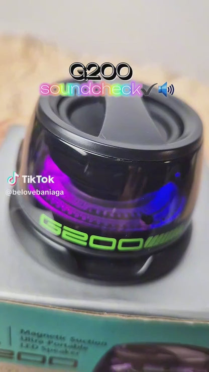 G200 Portable Bluetooth Speaker with RGB Lighting, Magnetic Design, Bluetooth 5.3, 7-Hour Playback, and Built-In Phone Holder
