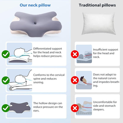 Ergonomic Memory Foam Pillow for Optimal Neck and Shoulder Support - Perfect for Side Sleepers and Pain Relief